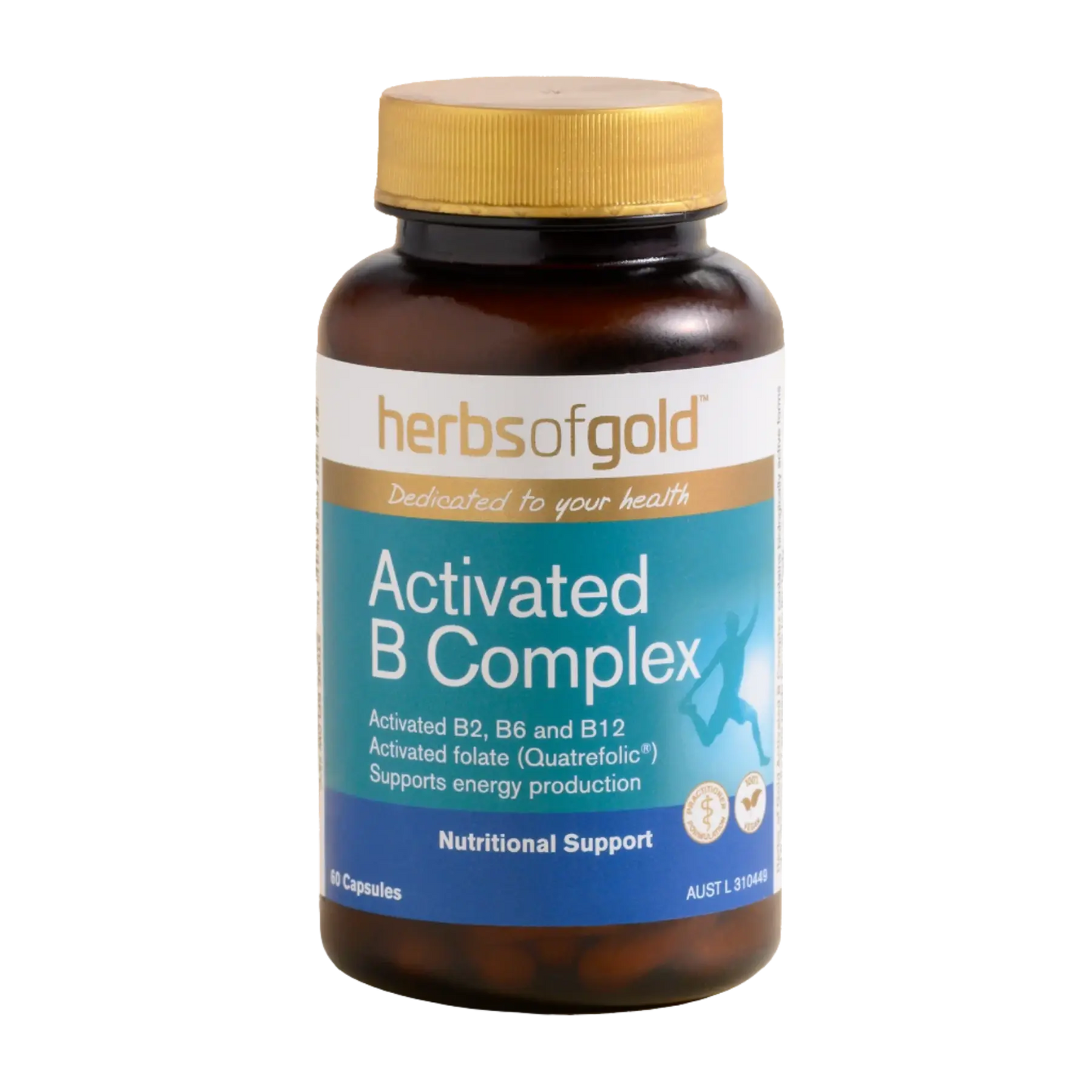 Herbs of Gold High Potency Activated B Complex 60 Tablets - Everybody-Wellness